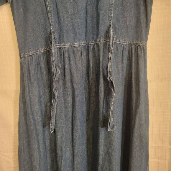 Jane Ashley VTG Denim Embroidered sunflower dress LG grannycore cottagecore boho - Picture 5 of 10